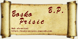 Boško Prišić vizit kartica